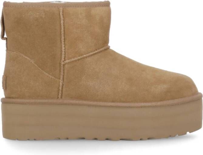 Ugg Beige Suède Enkellaarzen voor Vrouwen Beige Dames