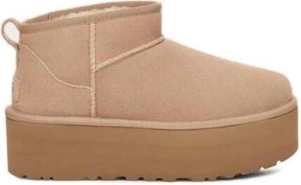 Ugg Beige Suède Laarzen Herfst Winter Collectie Beige Dames