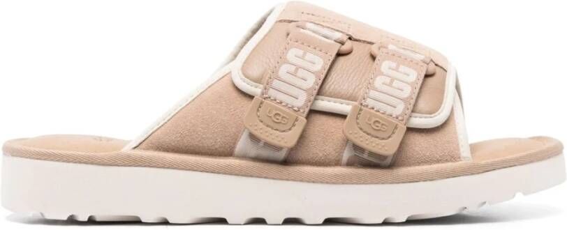 Ugg Beige Suède Sandalen met Klittenbandsluiting Beige Heren