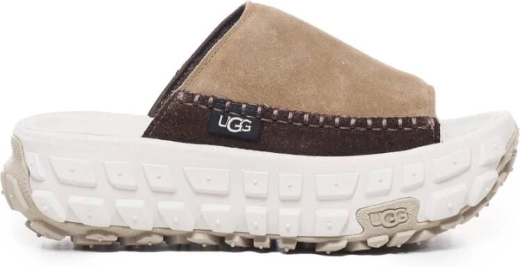 Ugg Beige Wit Platform Sandalen Slip-On Beige Dames