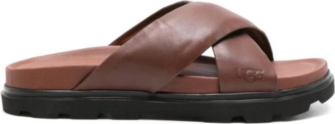 Ugg Brandy Platte Schoenen Capitola Cross Slide Brown Heren