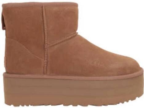 Ugg Bruine Suède Flatform Laarzen met plush™ Brown Dames