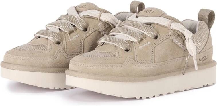 Ugg Casual Comfort Sneaker met Velours en Canvas Mesh Beige Dames