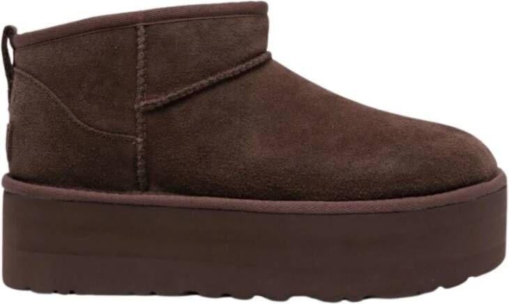 UGG Vachtlaarzen Dames W Classic Ultra Mini Platform Maat: 43 Materiaal: Suède Kleur: Bruin