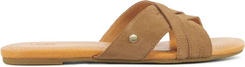 UGG Slippers Dames W Kenleigh Slide Maat: 41- Materiaal: Suède Kleur: Bruin