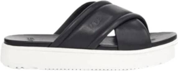 UGG Slippers Dames W Zayne Crossband Maat: 38 Materiaal: Leer Kleur: Zwart