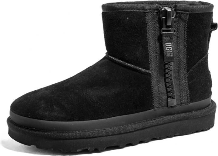 Ugg Dames Classic Mini Zip Tape Logo Winterlaarzen Black Dames