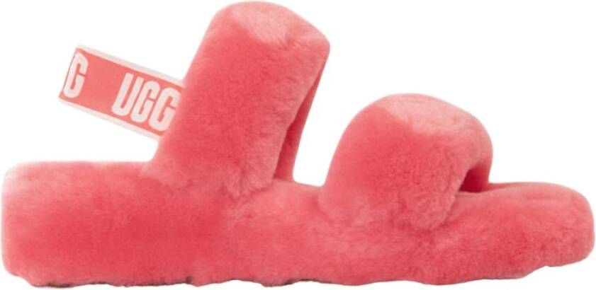 Ugg Oh Yeah Slide Sandalen voor Dames in Strawberry Sorbet | Shearling