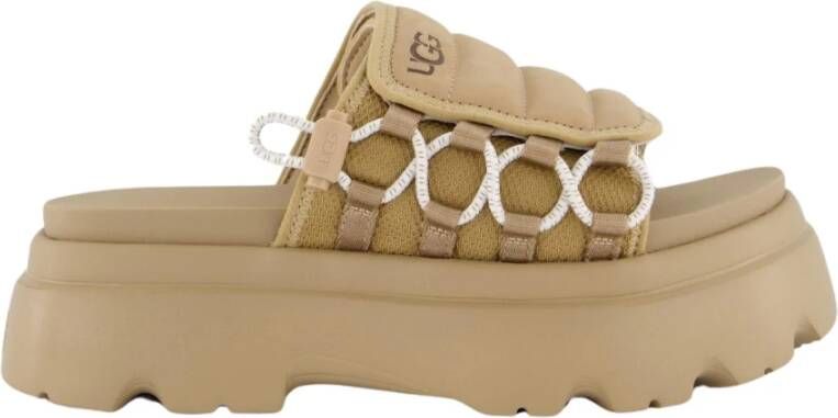 Ugg Comfortabele Sleehak Sandalen Beige Dames