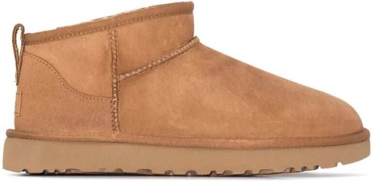 Ugg Klassieke Ultra Mini Sheepskin Laarzen Beige Dames