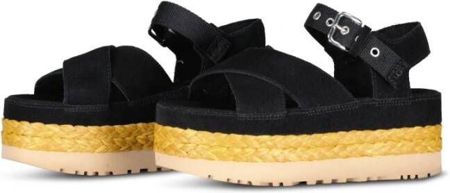 Ugg Flat Sandals Black Dames