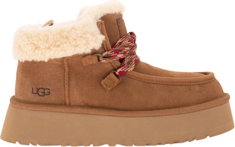 Ugg Funkarra Cabin Cuff Veterschoen Enkellaars Brown Dames