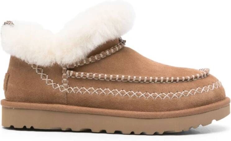 Ugg Geborduurde lichtbruine suède laarzen Brown Dames