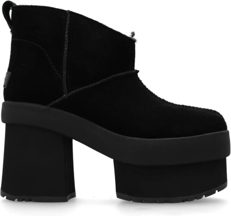 Ugg Gehakte enkellaarzen New Heights Platform Black Dames