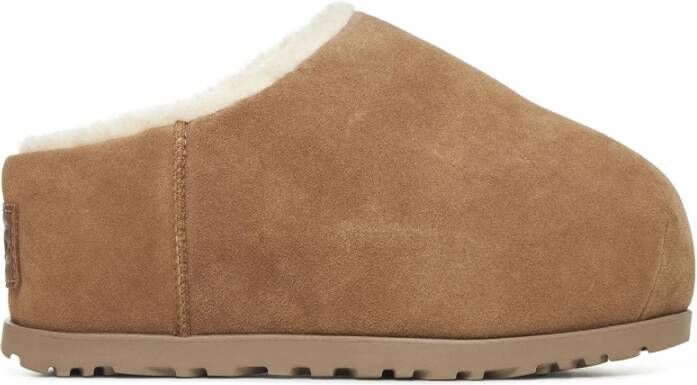 Ugg Kameel Slide Klompen met Gewatteerd Schuim Brown Dames