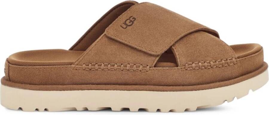 Ugg Goldenstar Cross Slide Sandalen Brown Dames