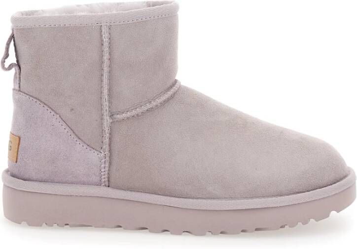 Ugg Grijze Suède Enkellaarsjes Ronde Neus Gray Dames