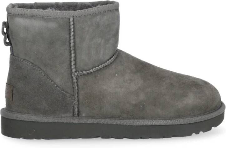 Ugg Grijze Suède Enkellaarzen Schapenvacht Voering Gray Dames