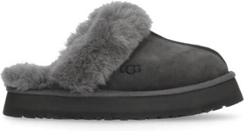 Ugg Grijze Suède Shearling Pantoffels Gray Dames