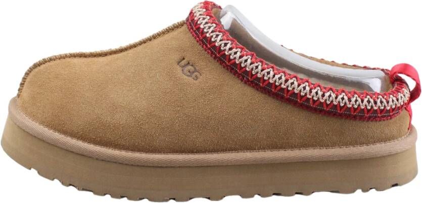 Ugg Kastanje Slipper met Gebreid Detail Brown Dames