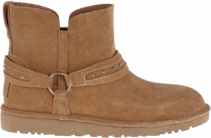 Ugg Kastanjebruin Leren Overgangslaarzen Brown Dames