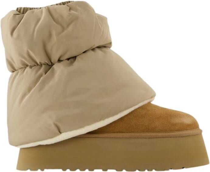 Ugg Klassieke Mini Dipper Puffer Enkellaarzen Brown Dames