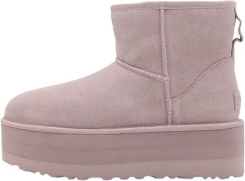 Ugg Velours Plateau laarzen met Elegante Details Pink Dames