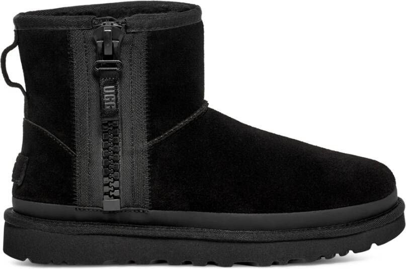 Ugg Dames Classic Mini Zip Tape Logo Winterlaarzen Black Dames