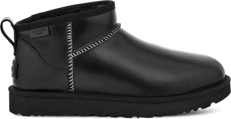 UGG Vachtlaarzen Dames Classic Ultra Mini Leather Regenerate Maat: 40 Materiaal: Leer Kleur: Zwart