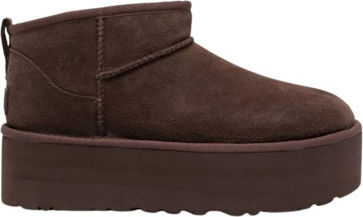 UGG Vachtlaarzen Dames W Classic Ultra Mini Platform Maat: 43 Materiaal: Suède Kleur: Bruin