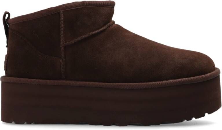 UGG Vachtlaarzen Dames W Classic Ultra Mini Platform Maat: 41 Materiaal: Suède Kleur: Bruin