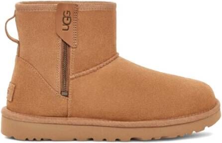 UGG Vachtlaarzen Dames Classic Mini Bailey Zip Maat: 43 Materiaal: Suède Kleur: Camel