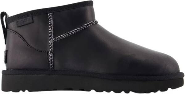 UGG Vachtlaarzen Classic Ultra Mini Leather Regenerate Maat: 39 Materiaal: Leer Kleur: Zwart