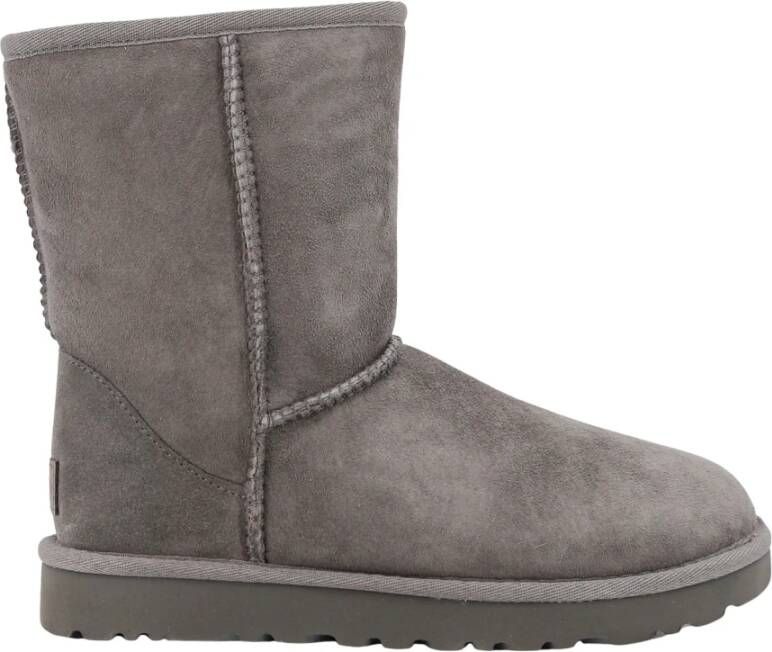 Ugg Korte suède enkellaarzen met nepbont Gray Dames