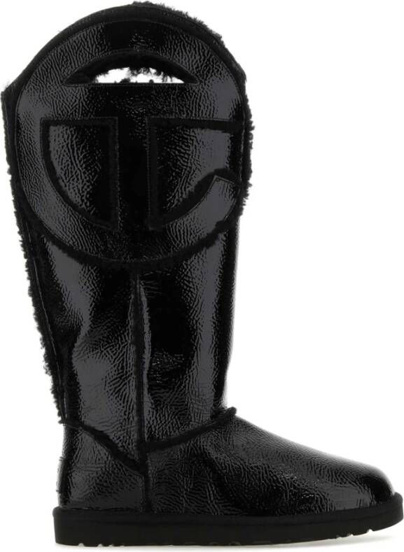 Ugg Logo Hoge Crinkle Laarzen Black