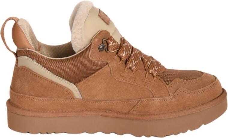 Ugg Lowmel suède en gerecyclede ballistische canvas sneakers Brown Heren