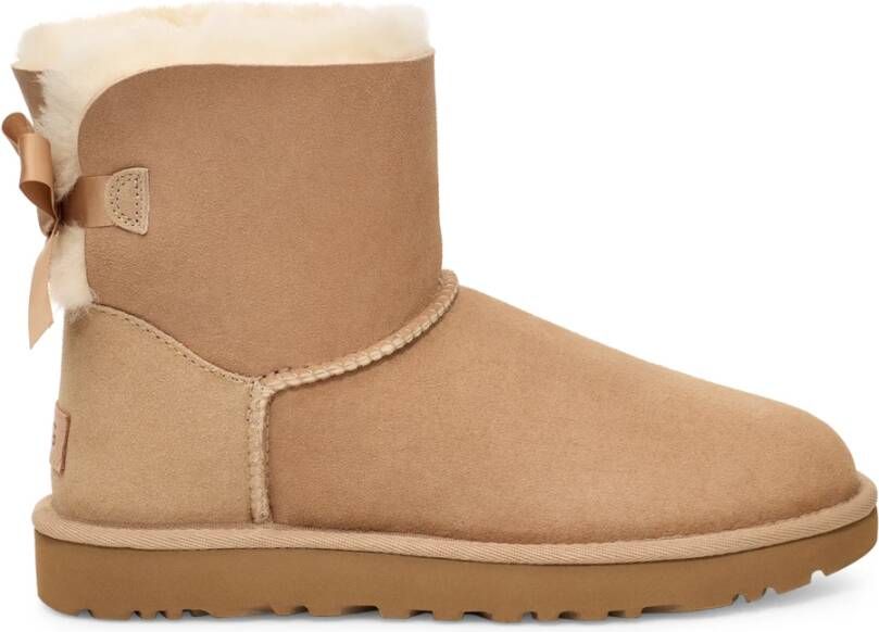 Ugg Mini Bailey Bow II Classic Mini Laarzen voor Dames in Beige