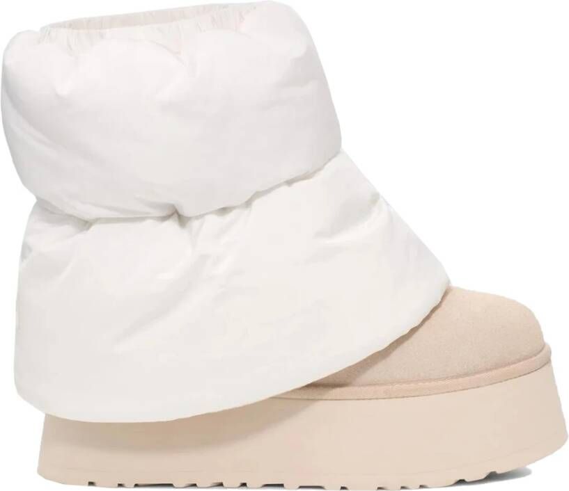 Ugg Mini Puffer Jas Beige Dames