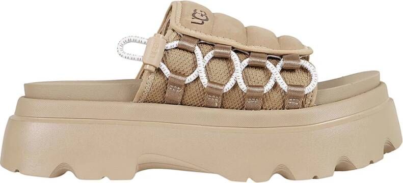 Ugg Comfortabele Sleehak Sandalen Beige Dames