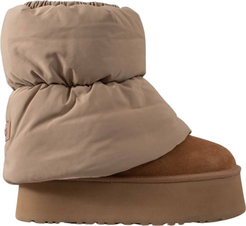 Ugg Omkeerbare Puffer Jas Brown Dames