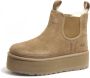 UGG Chelsea Boots Dames W Neumel Platform Chelsea Maat: 43 Materiaal: Suède Kleur: Cognac - Thumbnail 3