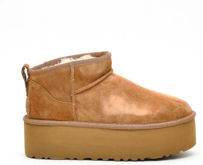 Ugg Platform Suède Laars in Hazelnoot Yellow Dames