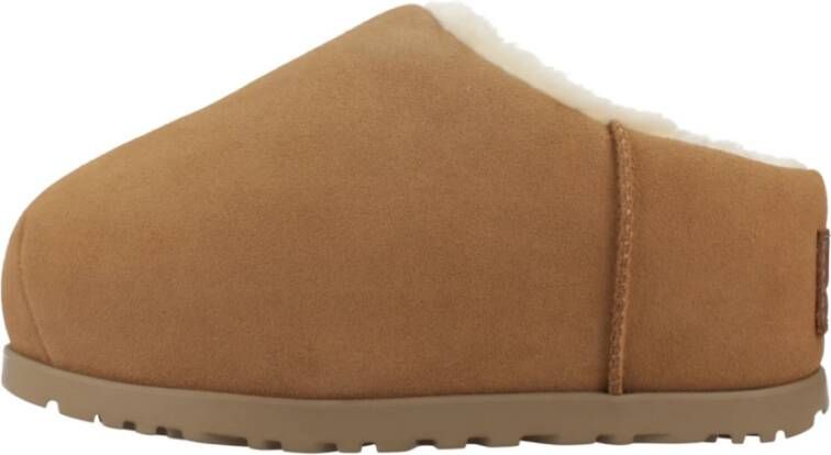 Ugg Pumped Slide Slippers Brown Dames