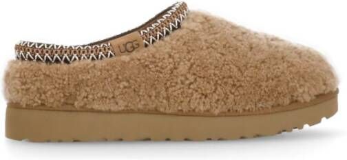 Ugg Schapenvacht Pantoffels met Borduurwerk Brown Dames