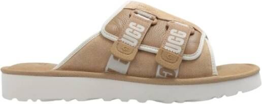 Ugg Beige Suède Sandalen met Klittenbandsluiting Beige Heren