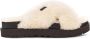 Ugg Fuzz Sugar Cross Slide Natural Black Muilen - Thumbnail 1