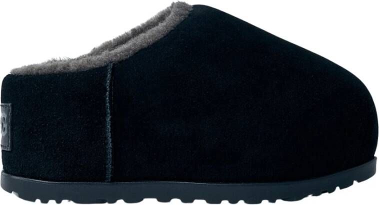 Ugg Shearling Gevoerde Flatform Slides Black Dames