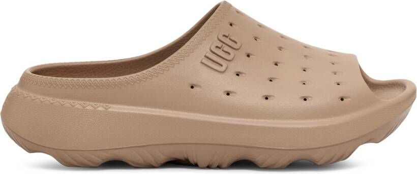 Ugg Stenen Rubber Slides met Geprikt Bovenwerk Gray Heren