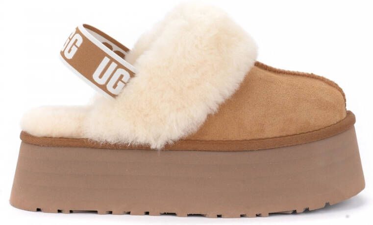 Ugg Chestnut Brown Faux Fur Slingback Sandalen Brown Dames