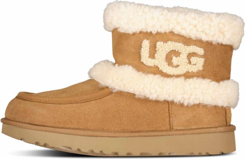 Ugg Ultra Mini Fluff Laarzen Cognac 1145410 Brown Dames Schoenen